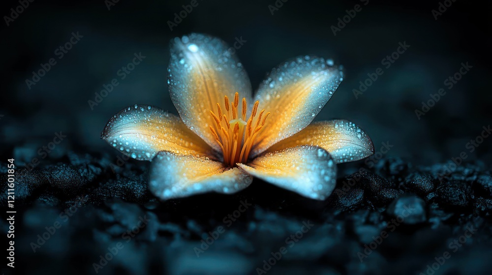 Serene Dewdrop Lily: A Macro Photography Masterpiece Serene Dewdrop Lily: A Macro Photography Masterpiece