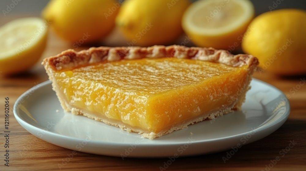 A Slice of Lemon Pie Delight: Golden Crust and Tangy Filling A Slice of Lemon Pie Delight: Golden Crust and Tangy Filling