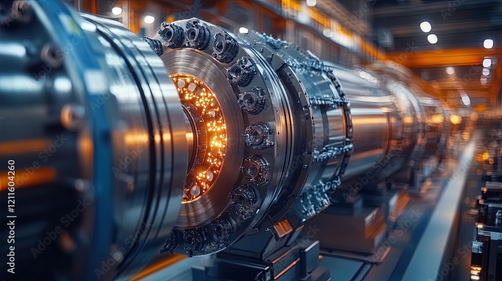 Large hadron collider in operation, massive scientific equipment, advanced physics concept Large hadron collider in operation, massive scientific equipment, advanced physics concept