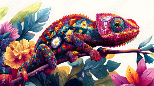 chameleon camouflage to the red color white background vector 