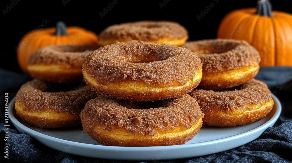 A Stack of Delicious Pumpkin Spice Donuts A Stack of Delicious Pumpkin Spice Donuts
