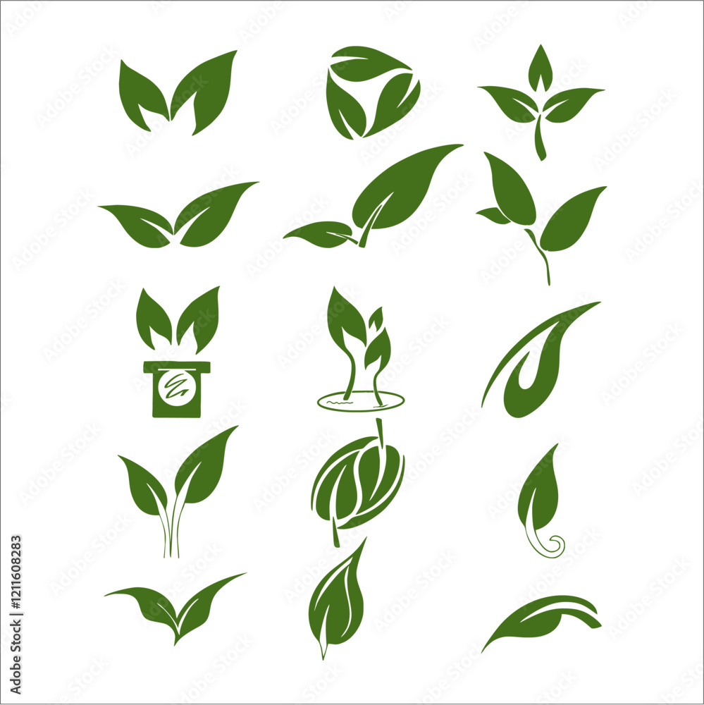 Illustration of bundle leaves on white background. Can be used as graphic design Illustration of bundle leaves on white background. Can be used as graphic design