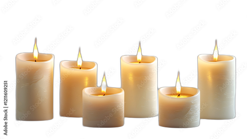 six candles on white six candles on white