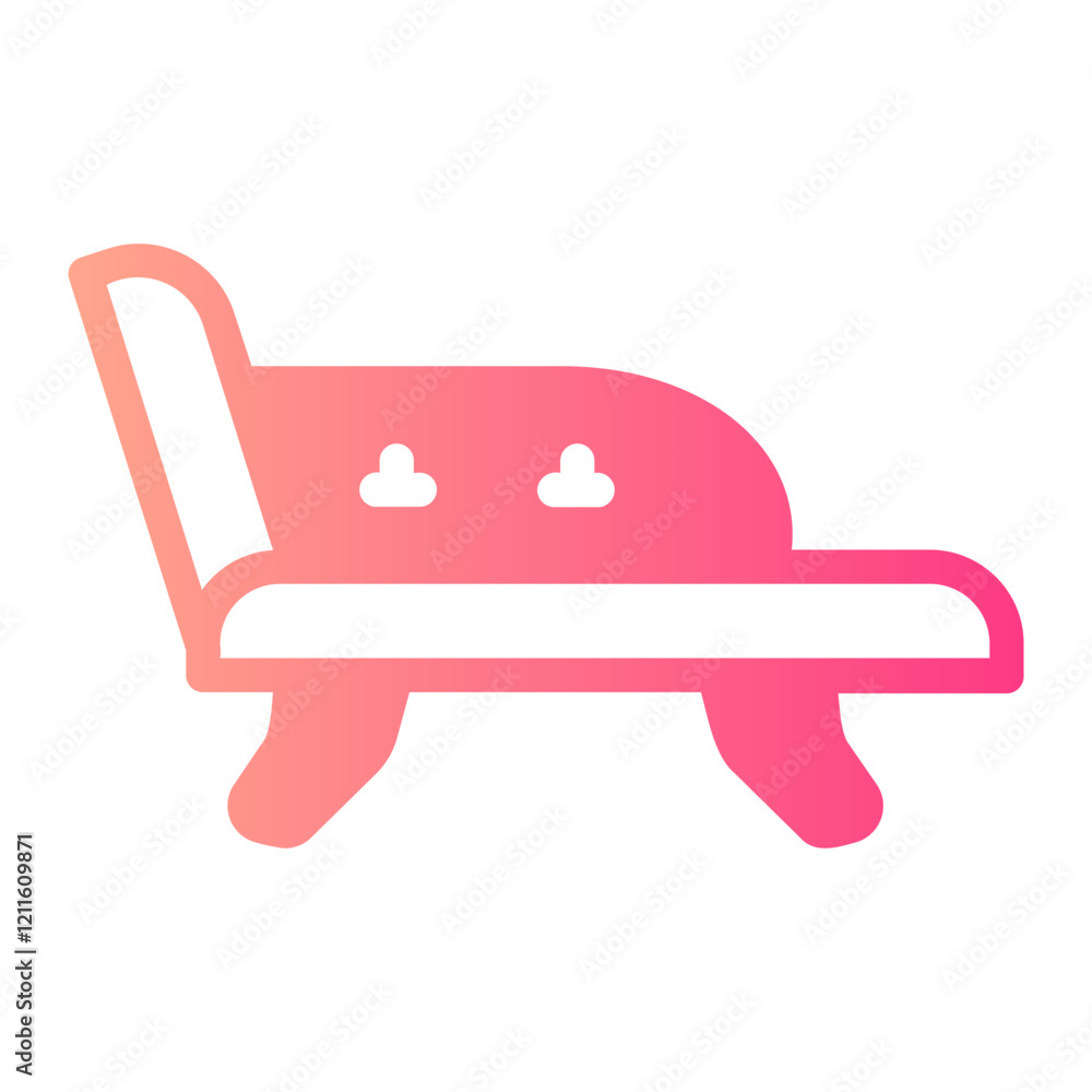 chaise longue gradient icon chaise longue gradient icon