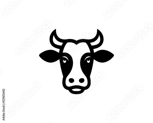 Cow logo vector. Animal farm. Cow icon vector illustration.