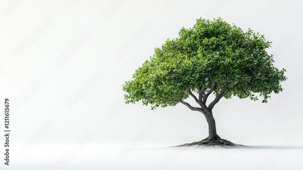 Lush Green Tree Isolated on White Background for Nature Themes Lush Green Tree Isolated on White Background for Nature Themes