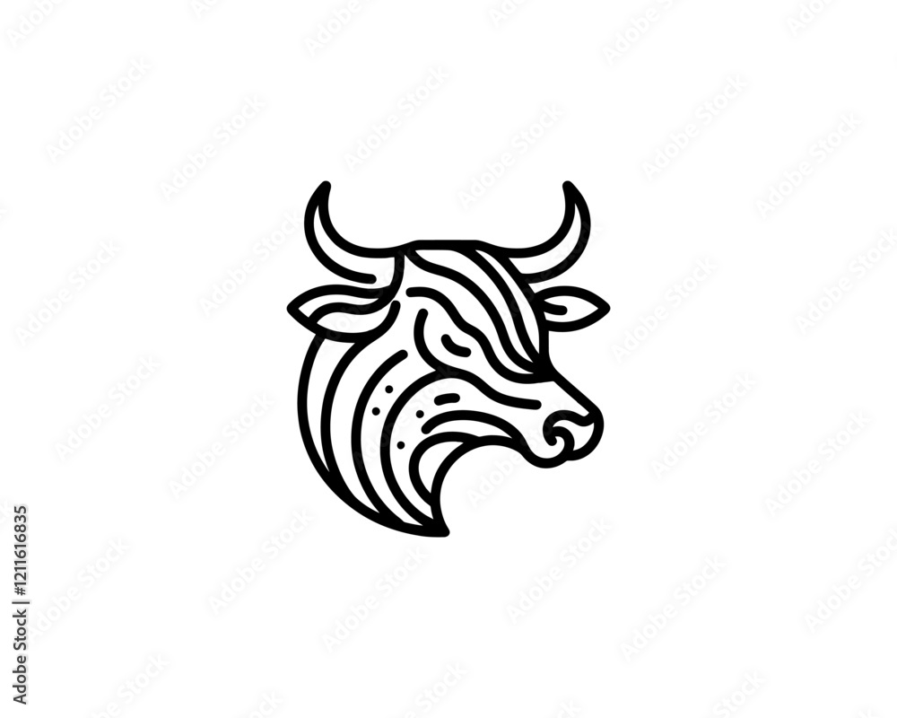 Obraz premium Cow logo vector. Animal farm. Cow icon vector illustration.