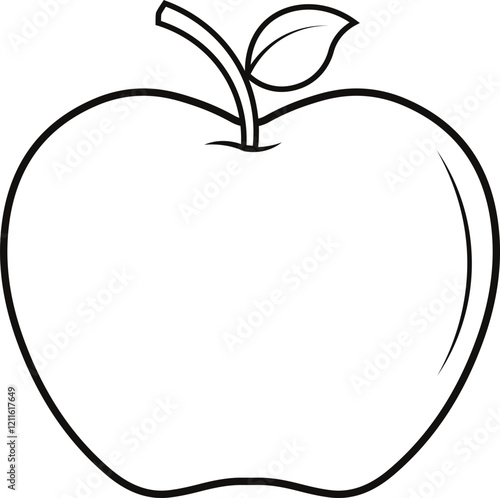 apple outline icon for coloring page 
