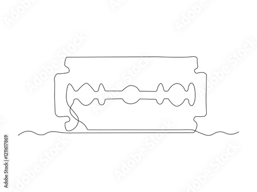 dangerous razor blade, continuous one line art hand drawing sketch