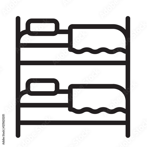 bunk bed line icon