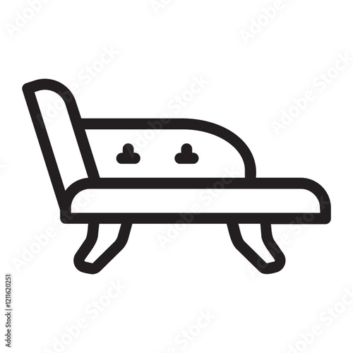 chaise longue line icon