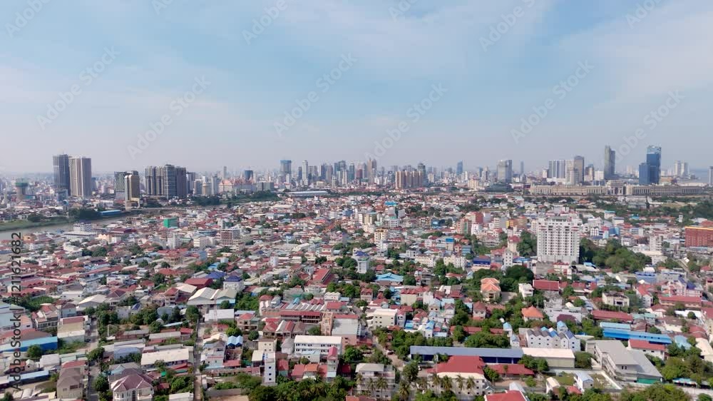 Aerial view of Phnom penh city, Cambodia Aerial view of Phnom penh city, Cambodia