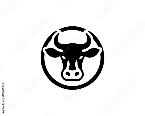 Cow logo vector. Animal farm. Cow icon vector illustration.