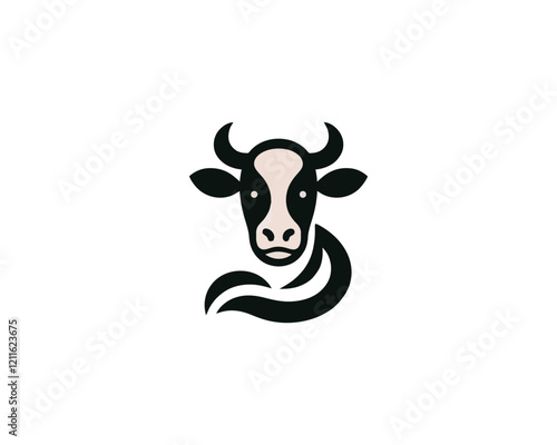 Cow logo vector. Animal farm. Cow icon vector illustration.