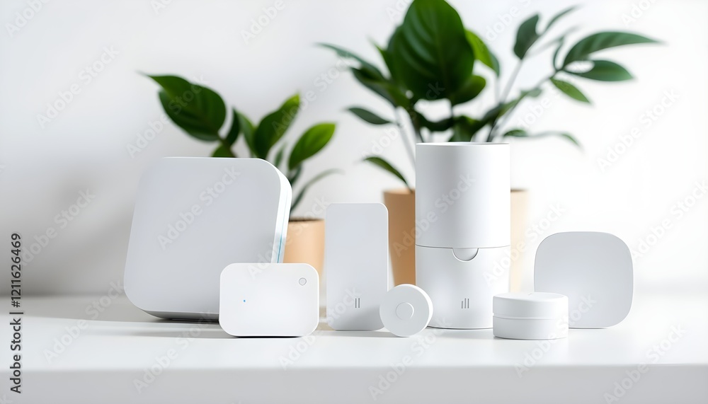 Modern Gadgets in a Natural Setting: White Devices and Greenery Modern Gadgets in a Natural Setting: White Devices and Greenery