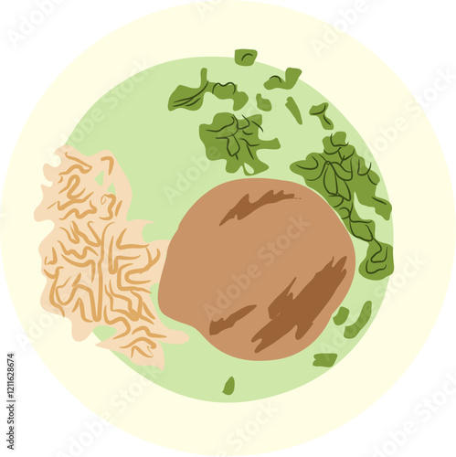 Bubur ayam Indonesian food Illustration