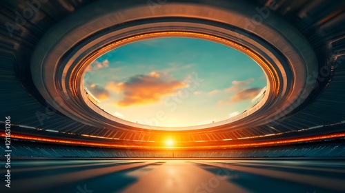Futuristic High Tech Sports Arena Managed by Intelligence