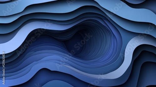 Fototapeta Naklejka Na Ścianę i Meble -  Abstract blue layered paper art background design