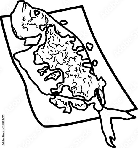 Tilapia fish Indonesian food coloring page