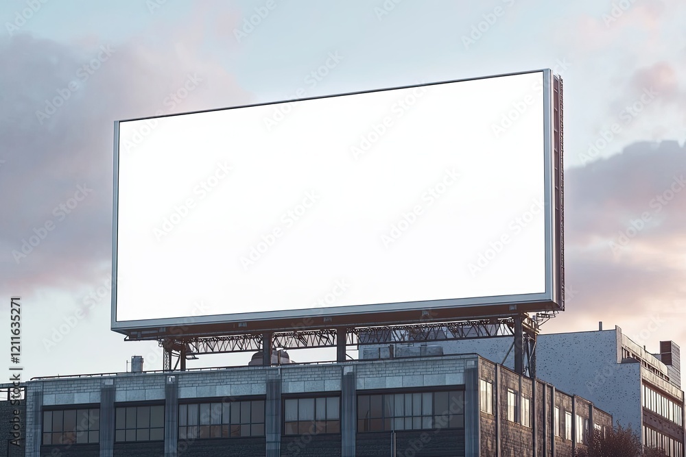 High Resolution of 3D Rendering Blank White Billboard High Resolution of 3D Rendering Blank White Billboard