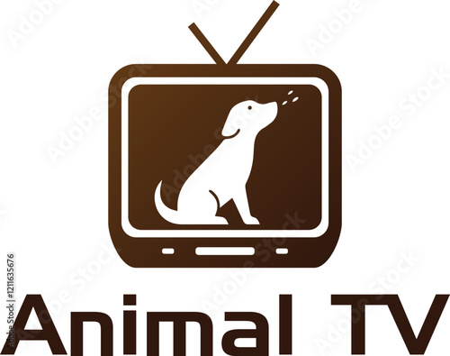 Animal television logo vector dog tv dog communication logo design
