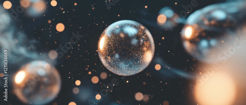 Wallpaper Mural Swirling glitter clouds and smoky spheres create an ethereal abstract background Torontodigital.ca