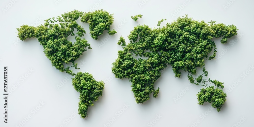 Woody world map creation nature art green environment aerial view eco-friendly concept Woody world map creation nature art green environment aerial view eco-friendly concept
