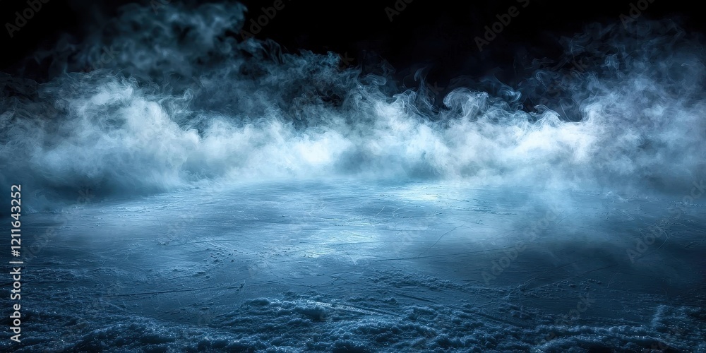 A captivating banner poster design showcasing an eerie, smoky environment. A captivating banner poster design showcasing an eerie, smoky environment.