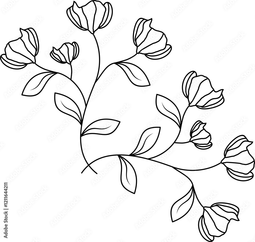 Outline Flowers Corner Outline Flowers Corner