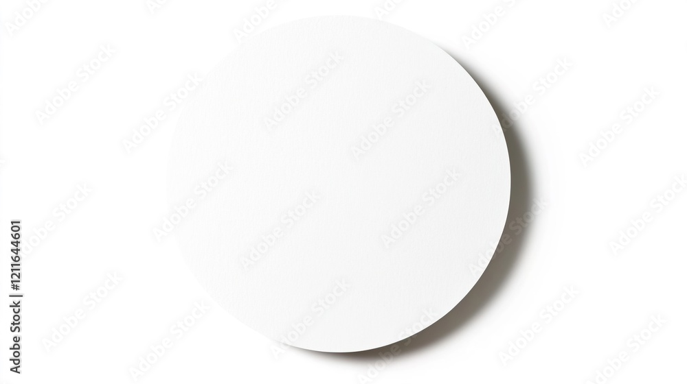 Round White Paper Sticker on Isolated Background Round White Paper Sticker on Isolated Background