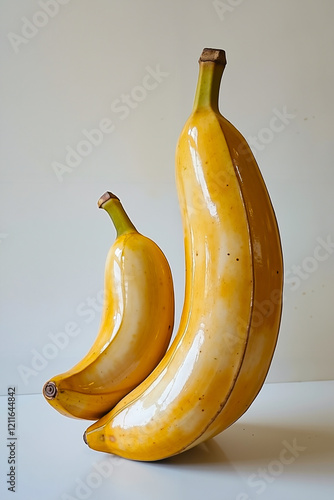 A couple of bananas sitting next to each other on a table photo