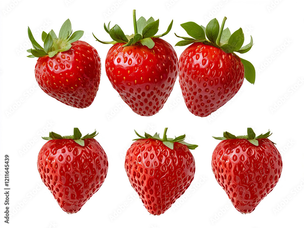 Fresh Red Strawberries on White Background Fresh Red Strawberries on White Background