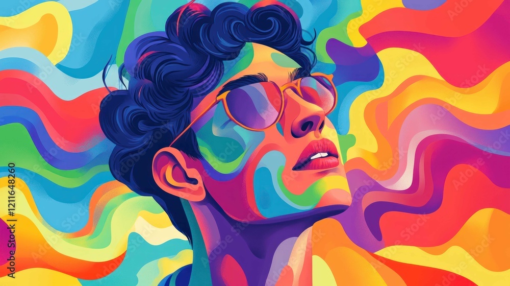 A social media showcase of LGBTQ+ artists sharing their work, emphasizing community and creativity with dynamic graphics A social media showcase of LGBTQ+ artists sharing their work, emphasizing community and creativity with dynamic graphics