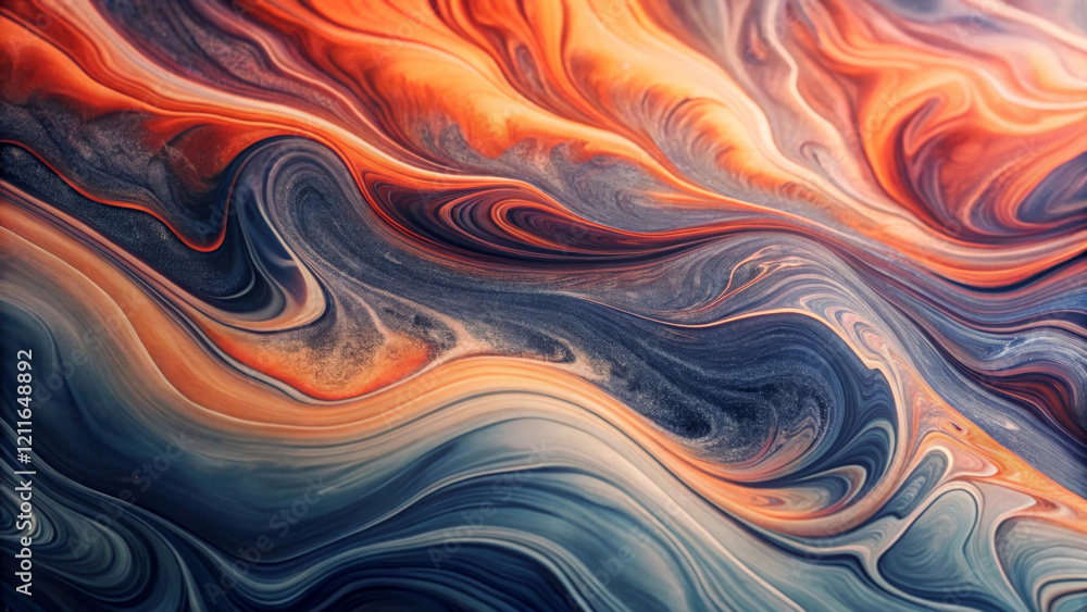 Vibrant swirls of orange and blue create dynamic, flowing patterns that resemble molten lava or swirling streams of water. The interplay of colors creates a sense of movement and energy.AI Vibrant swirls of orange and blue create dynamic, flowing patterns that resemble molten lava or swirling streams of water. The interplay of colors creates a sense of movement and energy.AI