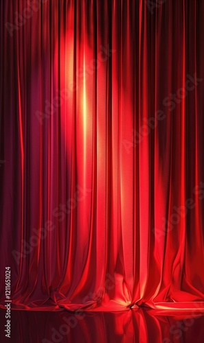 Obraz na płótnie Red Velvet Curtains Backdrop With Spotlight For a Theatrical Stage Room w salonie