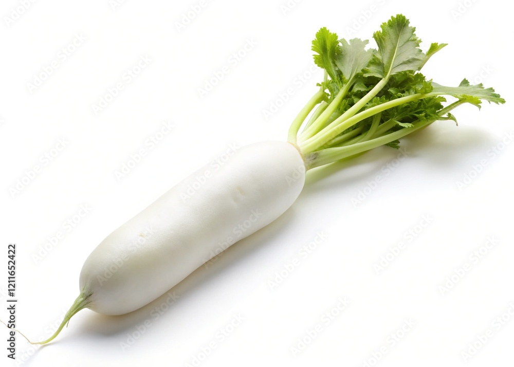 Silhouette of a White Daikon Radish, Isolated on White Background, Clipping Path Included - High-Resolution Stock Photo Silhouette of a White Daikon Radish, Isolated on White Background, Clipping Path Included - High-Resolution Stock Photo