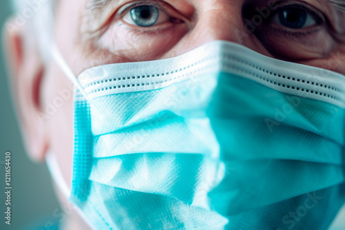 Person in healthcare using mask and gloves, essential for prevention in daily tasks photo