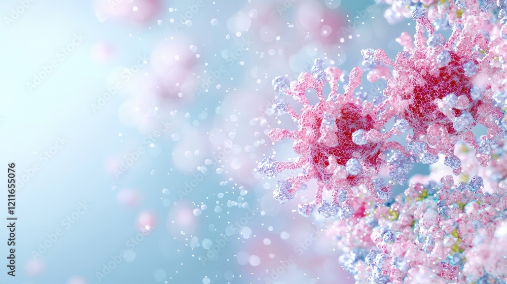 Microscopic Virus Particle Closeup Microscopic Virus Particle Closeup