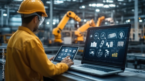 Engineer Using Technology for Automation