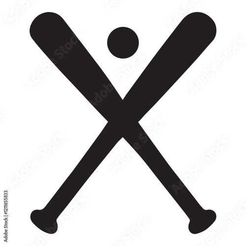 Baseball Stick silhouette illustration Design, Baseball clipart vector
