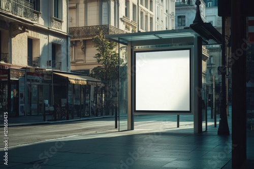 Wallpaper Mural Blank billboard at a city bus stop. (1) Torontodigital.ca