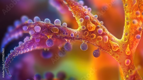 Microscopic View of Trichomes on Cannabis Plant photo