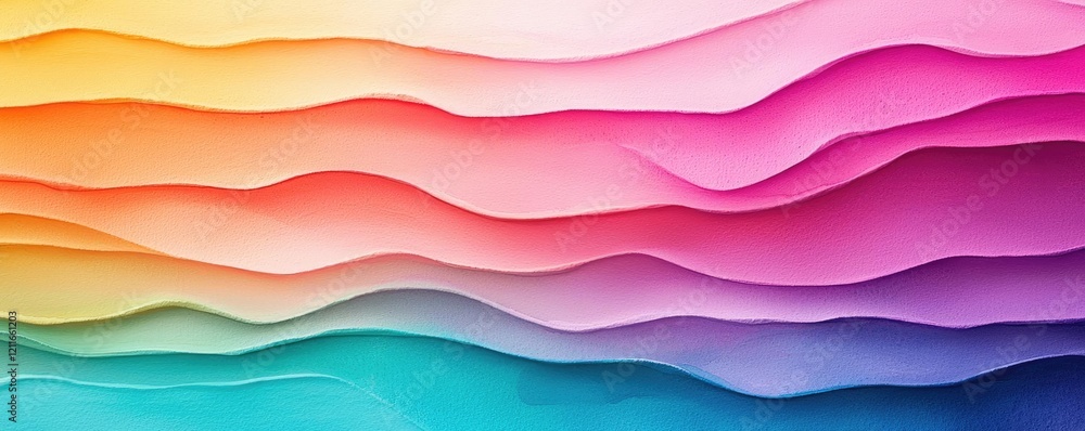 Fototapeta premium Sponge watercolor concept. Colorful layered abstract background with smooth flowing shapes and vibrant hues.