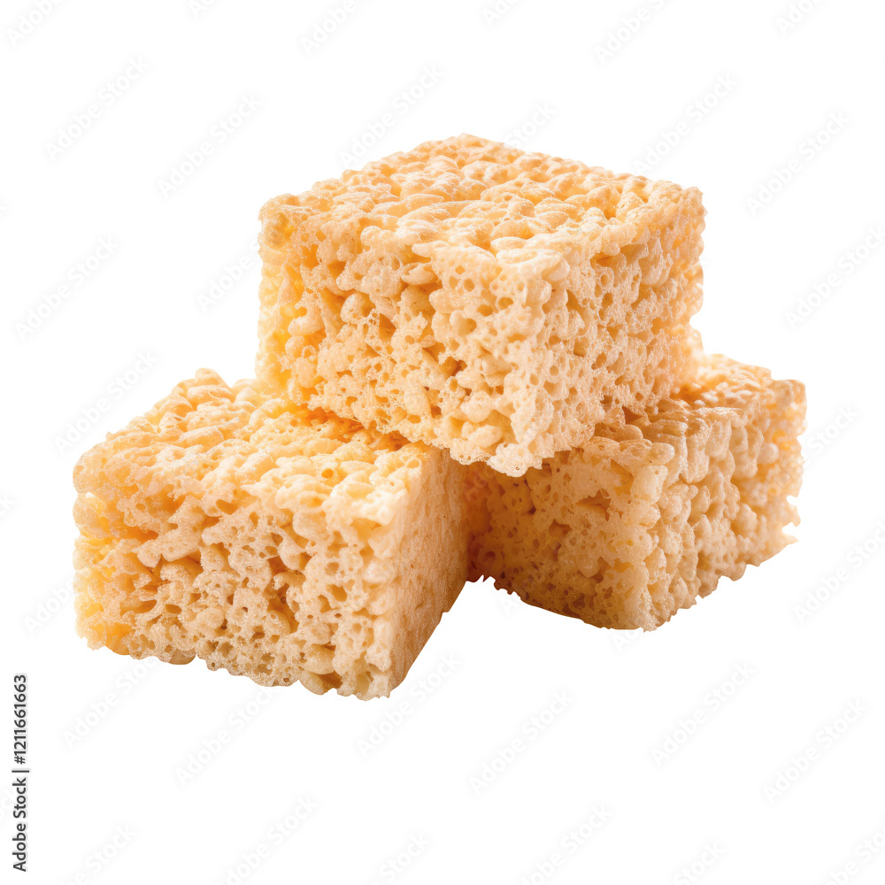 Rice Krispie treats isolated on transparent white background, clipping path, Png Rice Krispie treats isolated on transparent white background, clipping path, Png