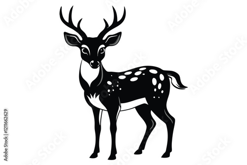 silhouette of a deer isolated on white background