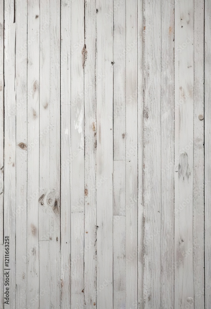 Fototapeta premium White wooden plank wall with peeling paint and knots, plank, background, white, knots, rustic