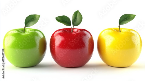 apples in red, green, and yellow