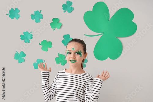 Funny girl with face painti...