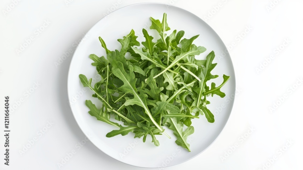 arugula leaves on a white plate arugula leaves on a white plate