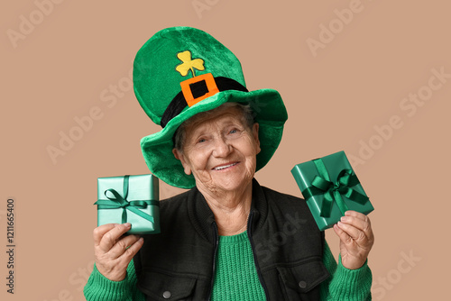 Senior woman in leprechaun ...